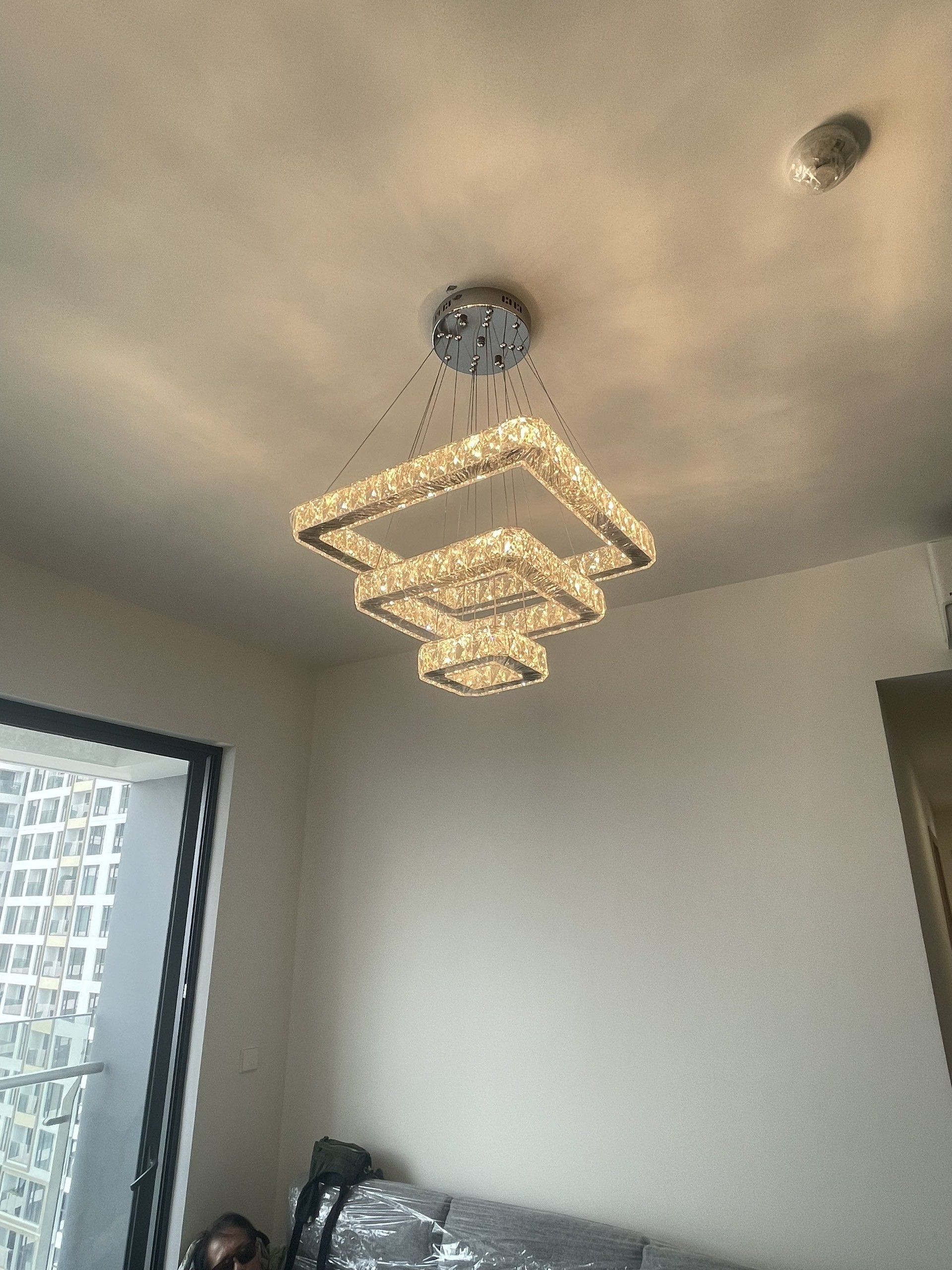 Đèn Thả Pha Lê 3 Vòng Vuông TPL-7262