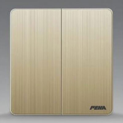 A300-M02B (16A/250) 2 gang 2 way switch/2 công tắc 2 chiều. Nhôm Xước