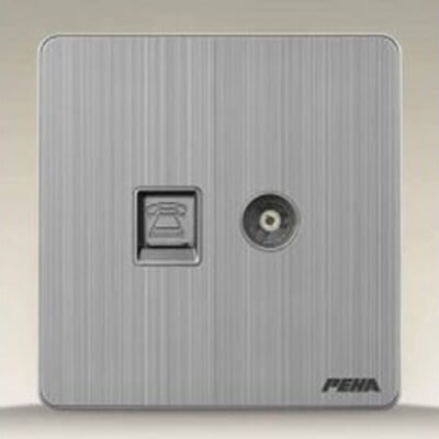 Bộ ổ cắm điện thoại và tivi A300 GRAY Series P-024