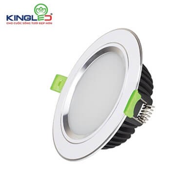 Đèn Âm Trần Diamond 10W Mặt Phẳng, Đơn Sắc, Viền Bạc