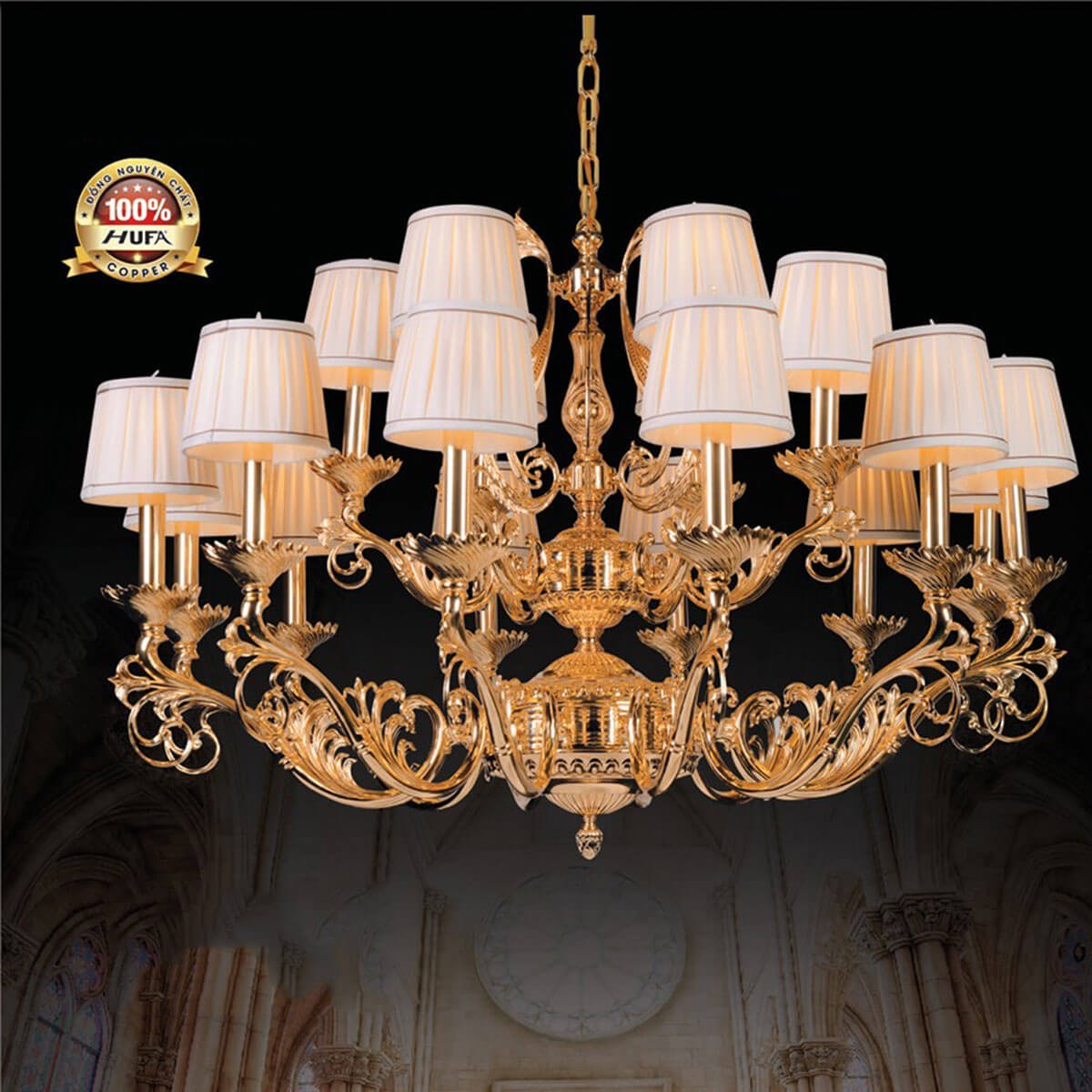 Đèn chùm đồng cao cấp